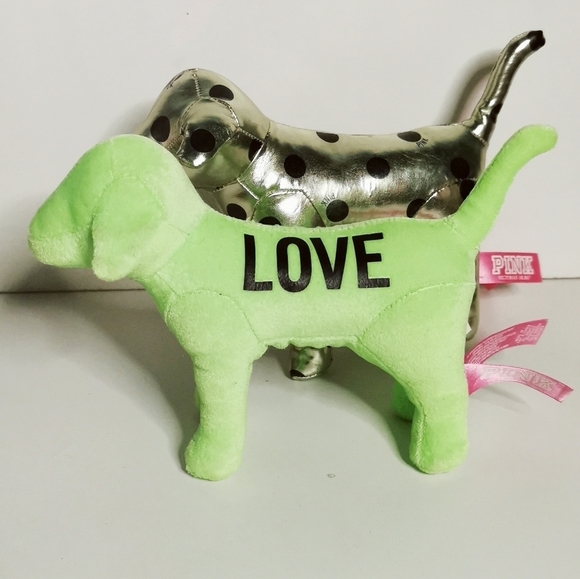 VICTORIA secret pink plush dog collectable pair - Picture 2 of 7